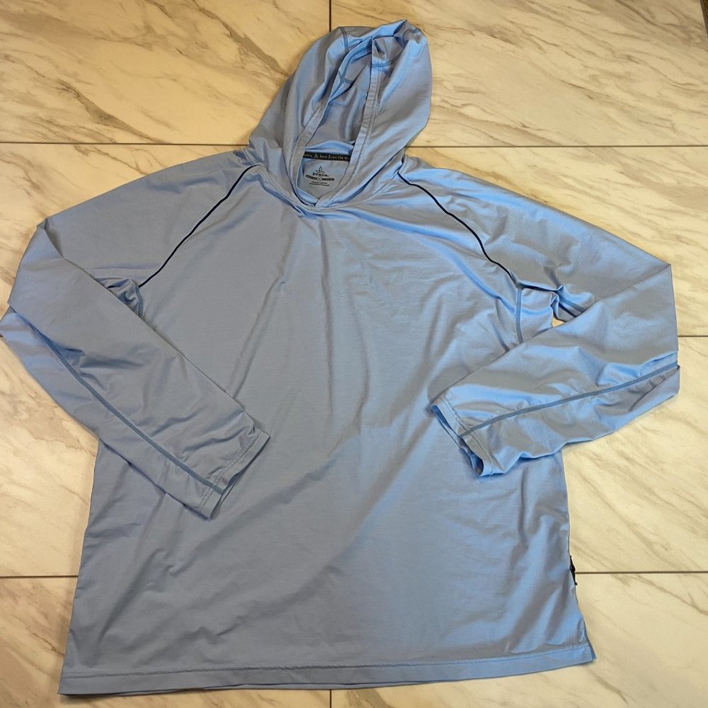 Prana Calder Lightweight Hoodie Pullover Mens UPF Long Sleeve Blue XL